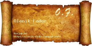 Olenik Fodor névjegykártya